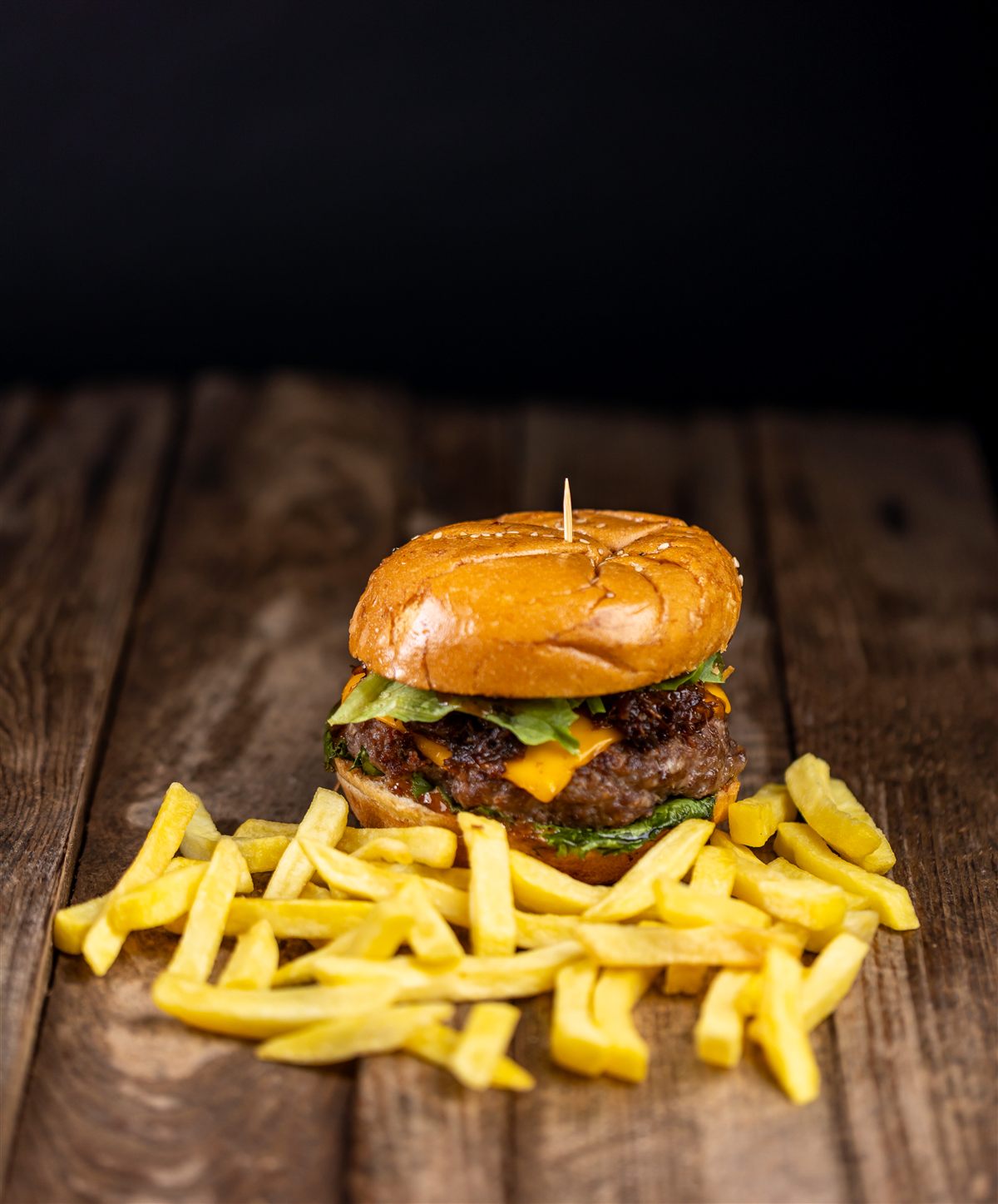 Apepe's cheeseburger and fries